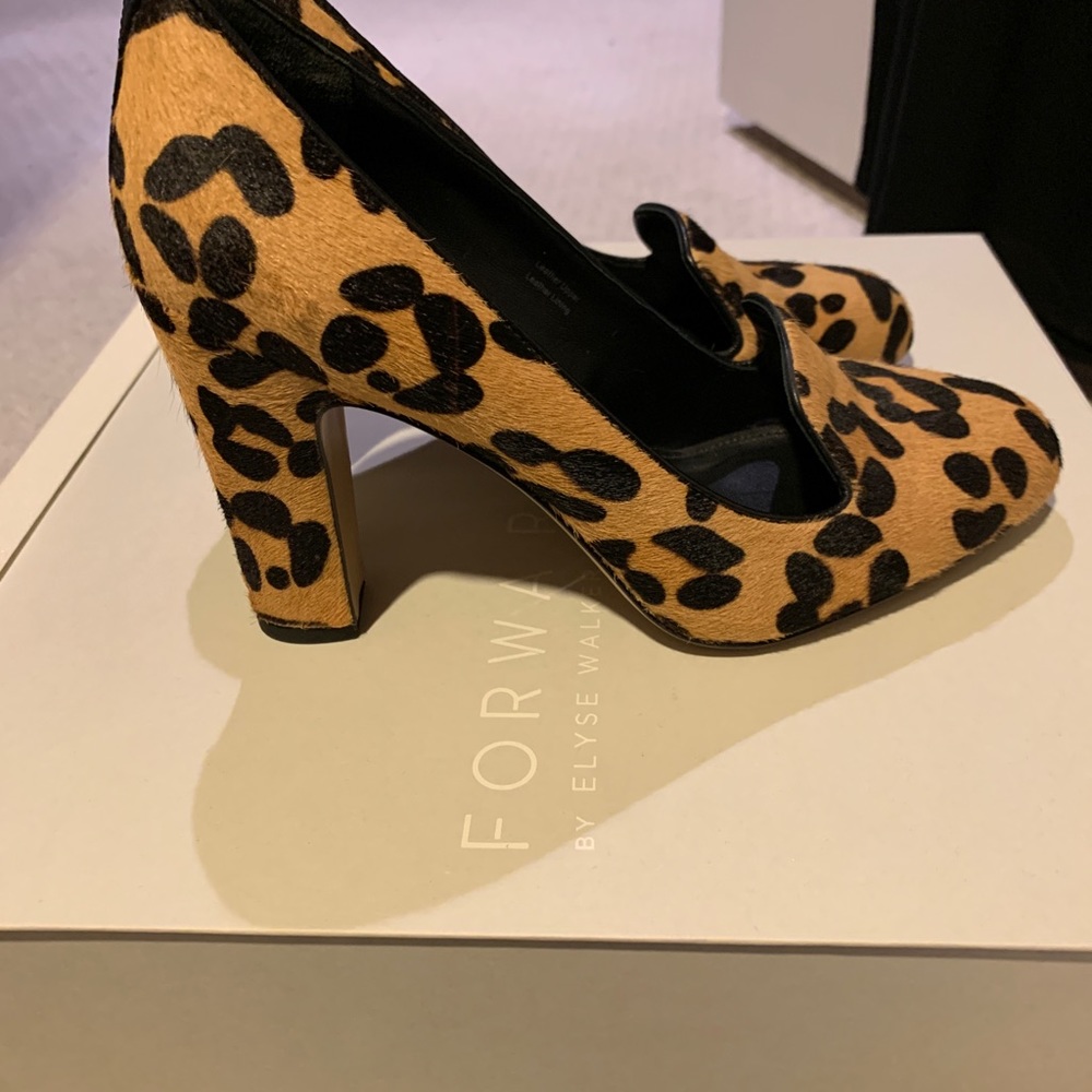 Via Spiga Lorena leopard print pony hair pump